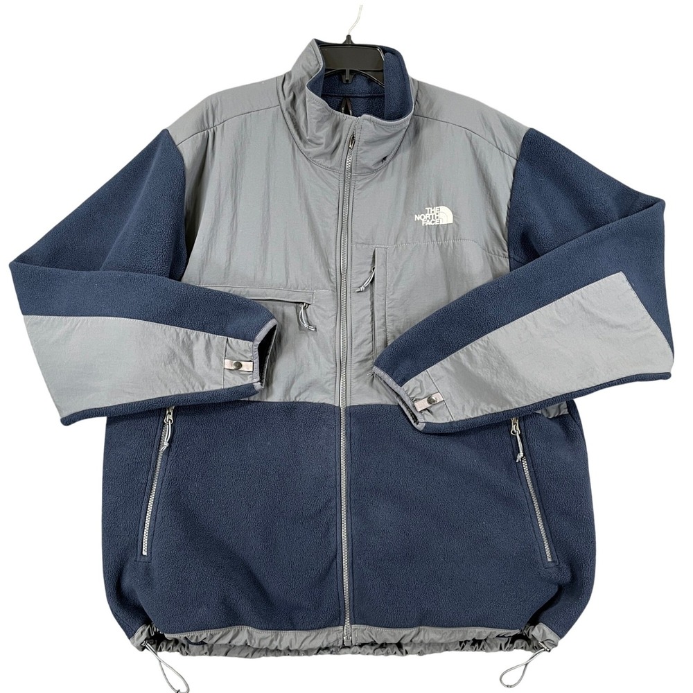 The North Face Denali Fleece Jacket Mens XXL Gray Blue Polartec Hiking Layer
